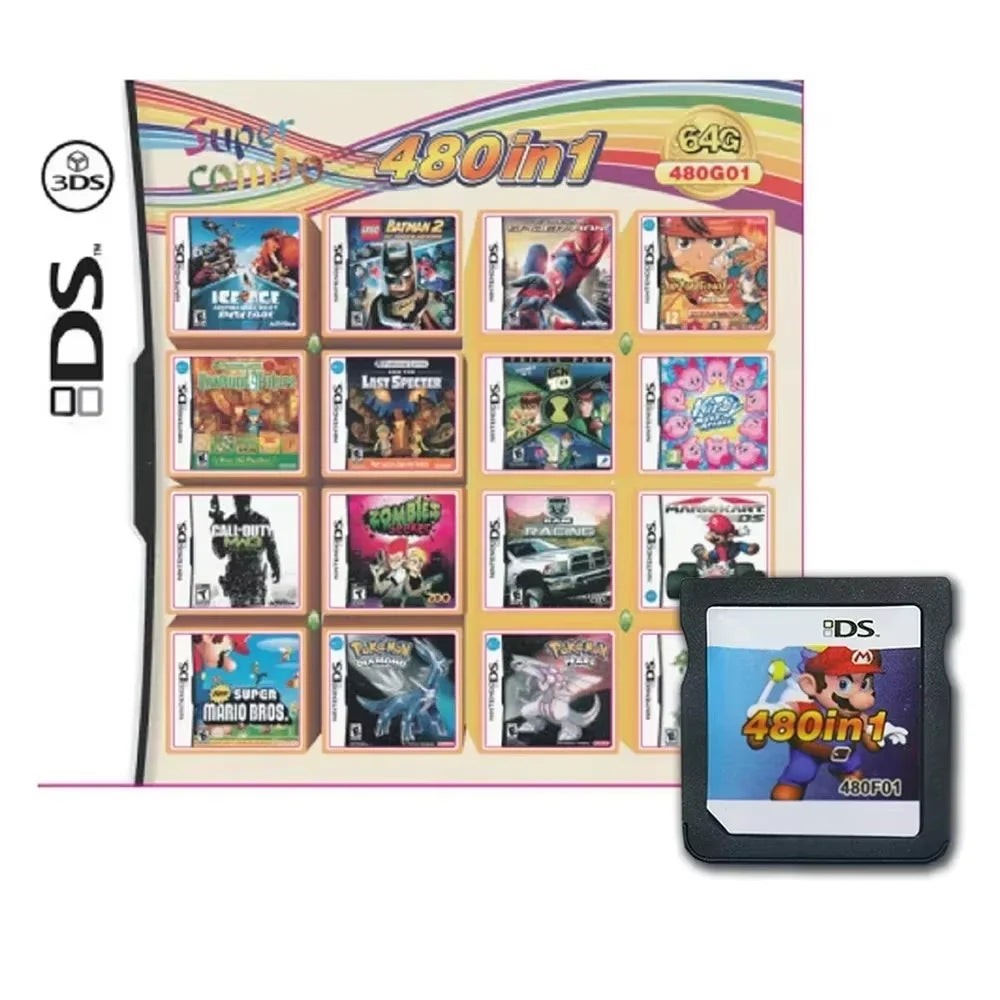 4300 500 520 482 In 1 NDS Multi Game Card Retro Game Cartridge With Box For DS Lite DSi 3DS Game Collection