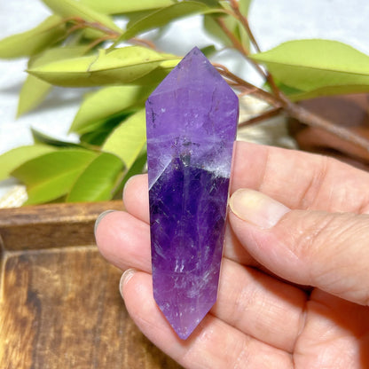Natural Crystal Two Color Amethyst Double Point Tower Healing Rainbow High Quality Gemstones Energy Home Decorations Gift