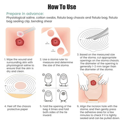 10-50pcs Drain valve One-piece System Colostomy Bags for Adults Disposable Colostomy Pouch Opening 20-65mm With Clip Closure