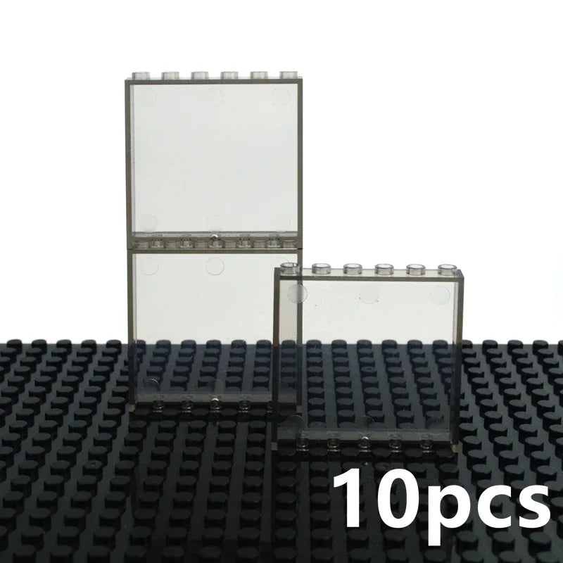 DIY Building Block 10pcs Door Window Frame Wall City 1x6x5 1*4x3 Glass Transparent Panel House Parts MOC Bricks 59350 59349 Toy