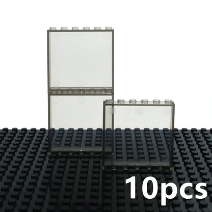 DIY Building Block 10pcs Door Window Frame Wall City 1x6x5 1*4x3 Glass Transparent Panel House Parts MOC Bricks 59350 59349 Toy