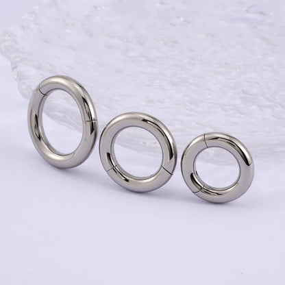 Right Grand ASTM F136 Titanium Large Gauge 6G 8G 10G Single Hinged Clicker Segment Hoop Ring Septum Nose Piercing