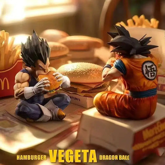 2026Jt Statue Dragon Ball Son Goku Vegeta Figure Goku Eat Hamburger 15cm/5.91inch Pvc Action Figures Collection Model Toys Gifts