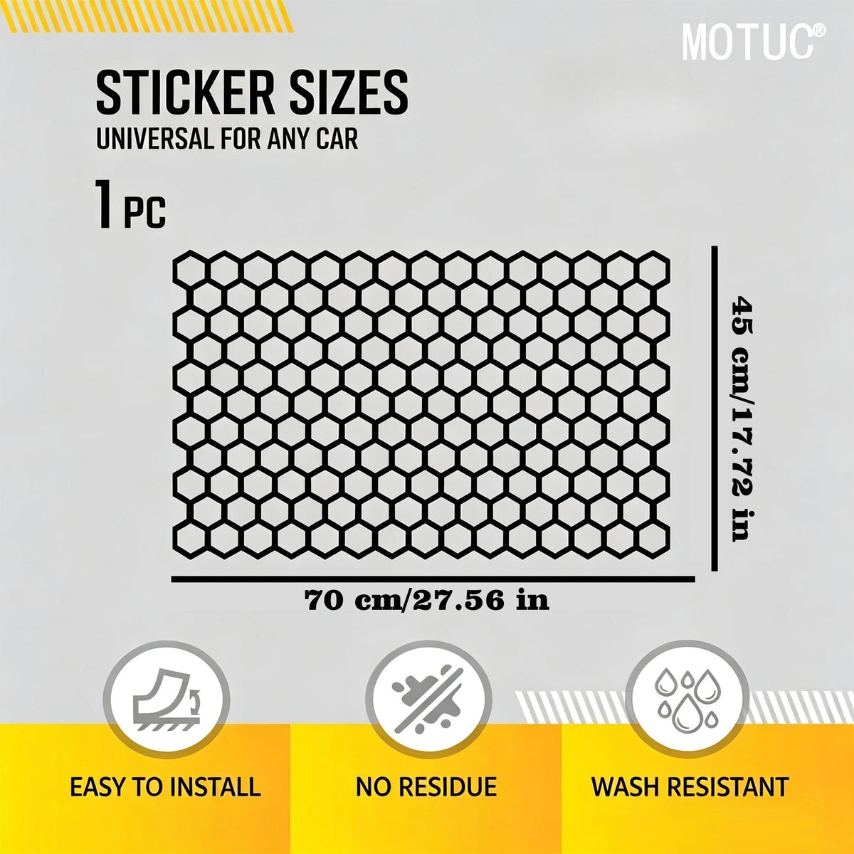 1Set Large Matte Black Honeycomb Pattern Car Stickers Van Decals Waterproof DIY SUV Window Side Body Craetive Sunshade Car Film