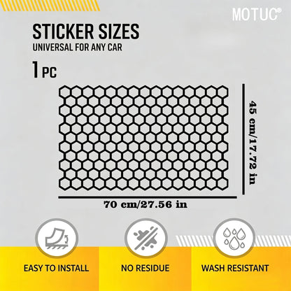 1Set Large Matte Black Honeycomb Pattern Car Stickers Van Decals Waterproof DIY SUV Window Side Body Craetive Sunshade Car Film