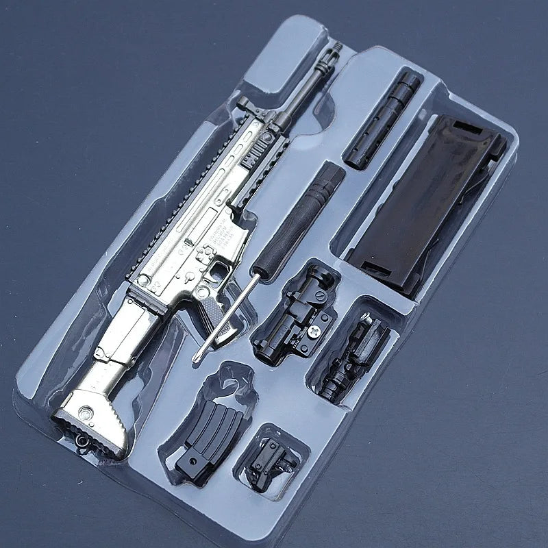 Game Kids Toys PUBG SKS AKM 98K Gun Ornaments Keychain Weapon Model Alloy Prop Decoration War Game Toy Crafts Collections Gift