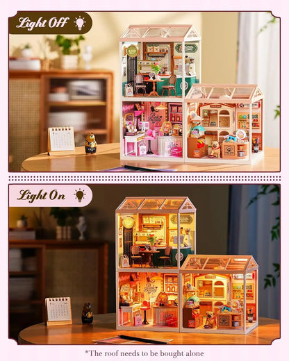 Rolife Pink Beauty Secret Super Creator DIY Miniature House Kit Model Kits for Adults to Build Home Desk Bookshelf Decoration