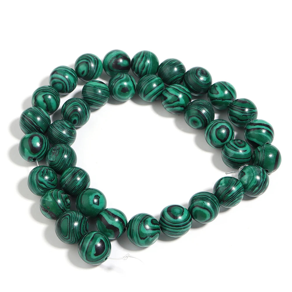 1 Strand Malachite Stone Beads 4/6/8/10/12mm Round Spacers Natural Stone Beads For Jewelry Making DIY Necklace Bracelet Supplies