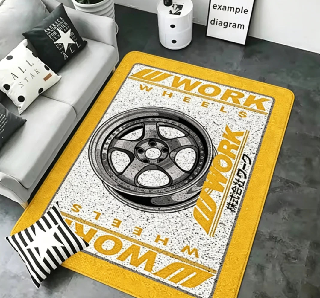 Entrance Doormats Work Wheel Hub - Non-slip Bedroom Mat for Hallway Kitchen Floor Car Boot Carpets Room Decor Bathroom Rugs
