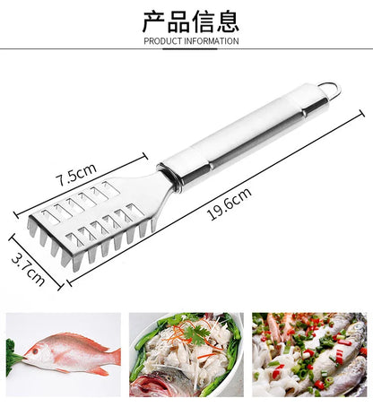1PC Stainless Steel Fish Scale Knife Scale Scraper Sawtooth Scraping Boning Filleting Cut Scrape Dig Maw Knife