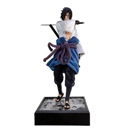 5 Styles Anime Naruto Figure Uchiha Sasuke Light Up Figure Scene Base Ninja Model Toy Collect Statue Desktop Ornament Boy Gift
