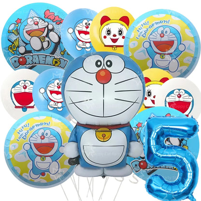 Cartoon Doraemoned Birthday Party Decoration Tableware Cup Plate Tablecloth Napkin Backdrop Cartoon Cat Party Favors Supplies