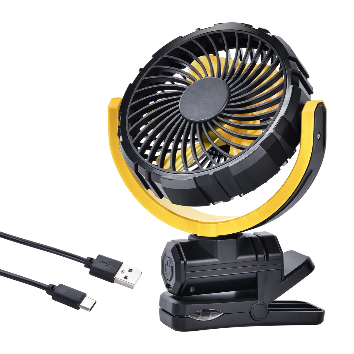 Hipacool Car Cooling Clamp Fan 2000mAh USB Rechargeable Fan Burshless Cooler 900° Rotatable Portable Cooling Tool Car Electronic