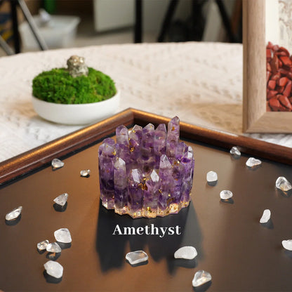 1PC Natural Crystal Energy Generator degaussing Bowl Reiki Healing Chakra Resin Meditation Point Room Decor For Mother Day Gift