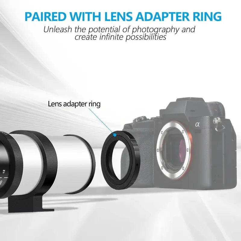 Lightdow  420-800mm f/8.3-16 for Sony Canon Nikon Pentax Olympus Cameras Super HD Manual Telephoto Zoom Lens +Adapter High-Power