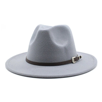British Style Felt Jazz Fedora Hat 59-61CM Size Panama Trilby Hats for Women Men Gentleman Wedding Party Hat