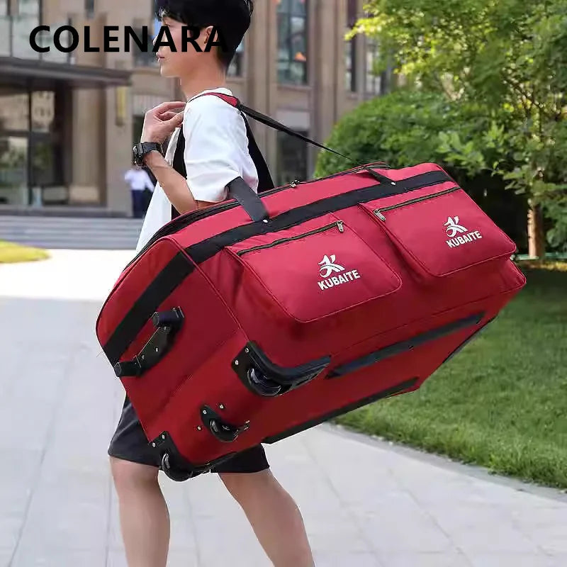 KLQDZMS 36"40 Inch  Rolling Suitcase Oversized Capacity Trolley Bag Combination Box Cart Style Travel Bag Oxford Cloth Luggage
