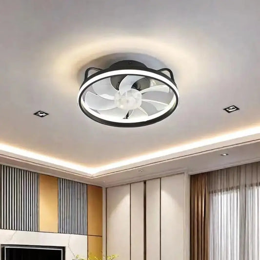 55W Ceiling Fan With Light, Ceiling LED Light Fan With Remote, Electric Fan With LED Lamp for Home Rooms Bedroom 34cm