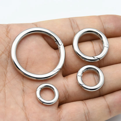 Stainless Steel Spring Gate O Ring Openable Keyring Bag Strap Buckle Trigger Snap Clasp Clip Connector DIY Accessories
