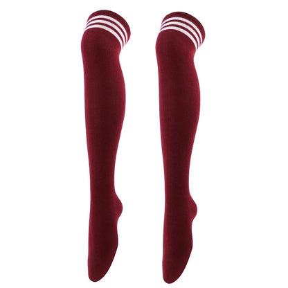 Women Jk Stockings Halloween Party Cosplay Socks Over Knee Thigh Socks Warm Stocking Women Boot Sock Triple Stripe Long Socks