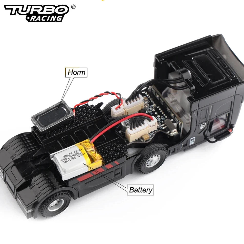 Turbo Racing C50 1:76 Full Proportional 4WD RC Semi-truck Tractor Trailer & P81 2.4Ghz 10Ch Control Gift