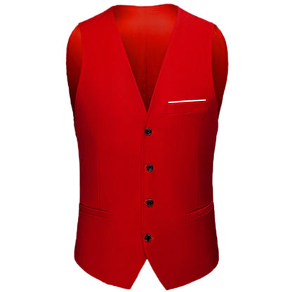 High Quality Men Suit Vest Waistcoat Business Casual Slim Groom Groomsman Wedding Men's Dress Blazer Vests 9 Colors Formal Party