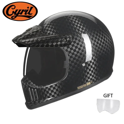 Full Face Motorcycle Helmet Lightweight Carbon Fiber Helmet Racing for Men Women DOT Ece-R22/05 Approved CYRIL FF380