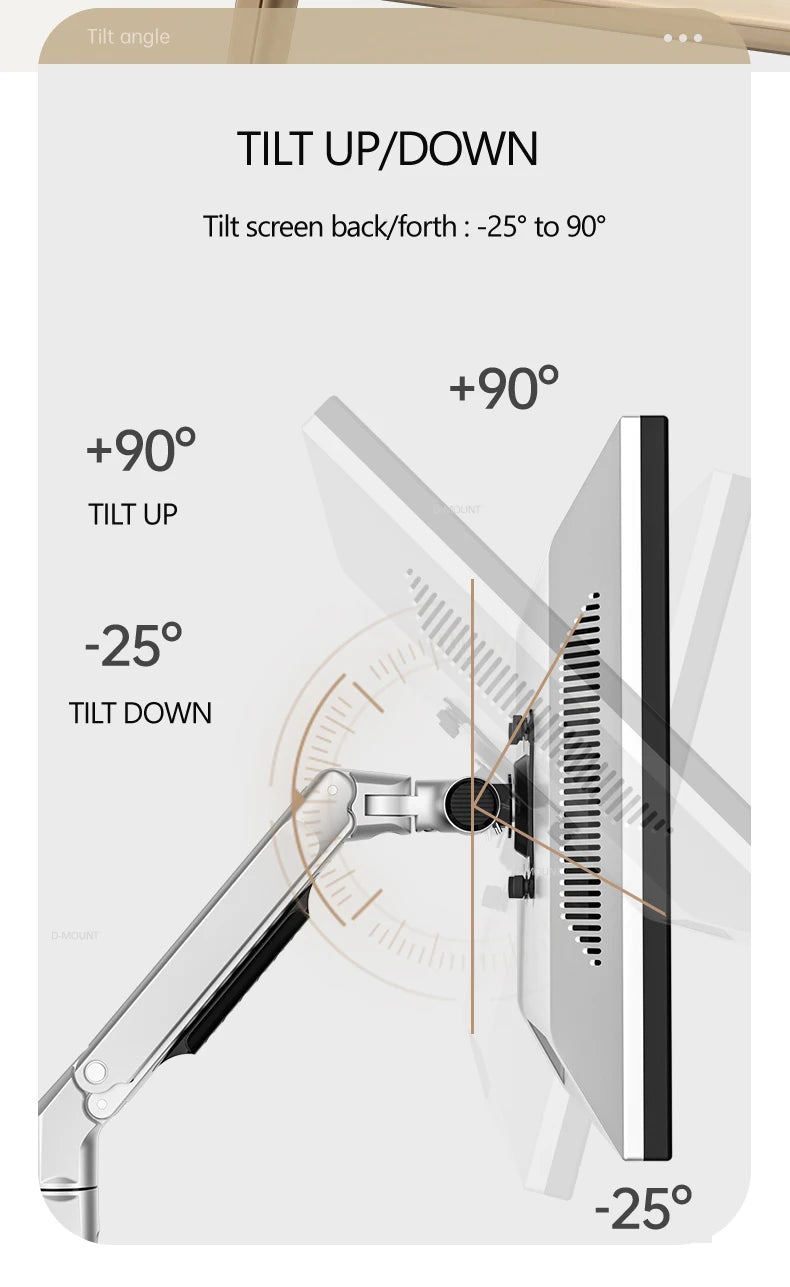 D-MOUNT 7014 Aluminum Mechanical Spring 17'-32' TV Monitor Wall Mount Bracket Extra 4 Section Long Arm Full Motion Rotate 3-6kg