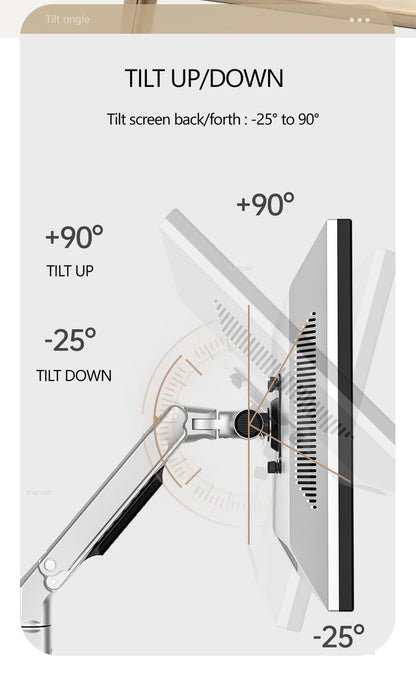 D-MOUNT 7014 Aluminum Mechanical Spring 17'-32' TV Monitor Wall Mount Bracket Extra 4 Section Long Arm Full Motion Rotate 3-6kg