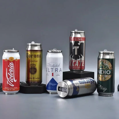 500ML 304 Stainless Steel Beer Cup Car Thermos Cola Can Cafe Beer Bottle Laser Printing Botella De Acero Inoxidable