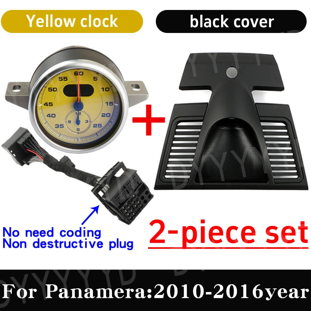 Car Stopwatch Chrono For Porsche Panamera 970 2010-2016 Stop Watch Clock Interior Dashboard Cover Compass Electronic Meter Clock