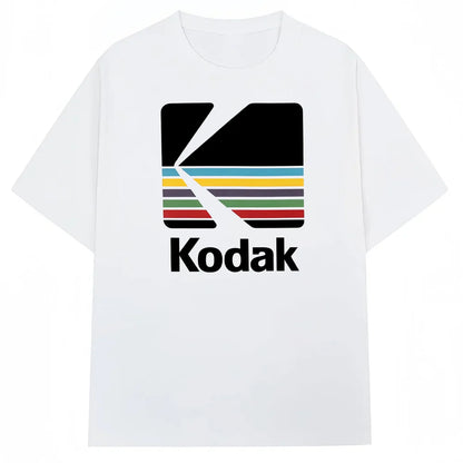 Kodak Summer Brand Men T-shirt Cotton Solid Color Daily Graphic Print Casual Breathable Short Sleeve Top Tees Women Clothing