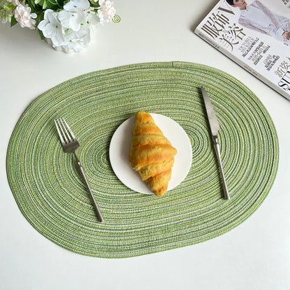 1/4/6/10PCS Oval Table Mats Braided Placemats for Dining Tables Natural Woven Oversized Place Mats Set 테이블매트 салфетки на стол