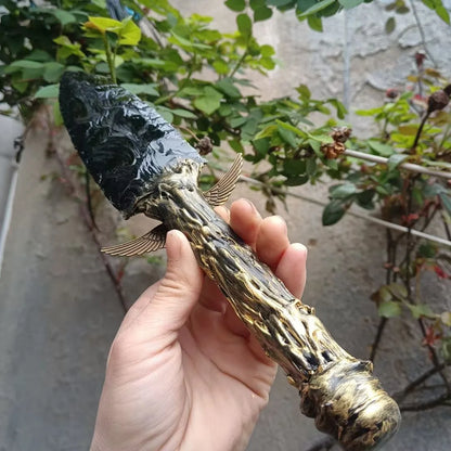 Hand Made Natural Black Obsidian Semi Precious Healing Stones Chakra Crystal Witch Magic Wands Reiki Stick For Home Decoration