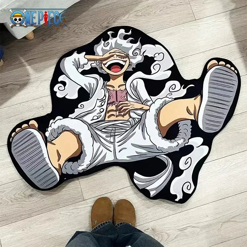 One PIECE Luffy Gear 5 Shaped Anime Room Manga Cartoon Irregular Rug Home Decoration Carpets Non-Slip Mat Sofa Living Room Gift