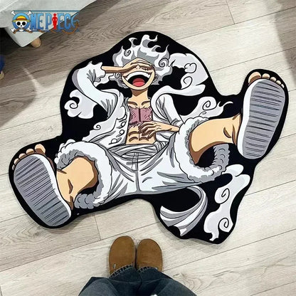 One PIECE Luffy Gear 5 Shaped Anime Room Manga Cartoon Irregular Rug Home Decoration Carpets Non-Slip Mat Sofa Living Room Gift
