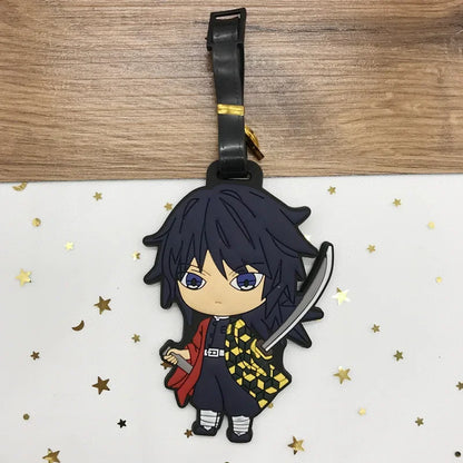 Popular "Demon Slayer" luggage tags, cartoon character design, flat mouth, easy to use, made of PVC