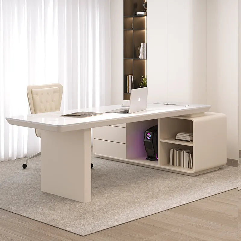 Classic Designer Office Desk Classic Nordic Style Solid Wood Luxury Computer Desks Modern Storage Scrivania Work Station Table