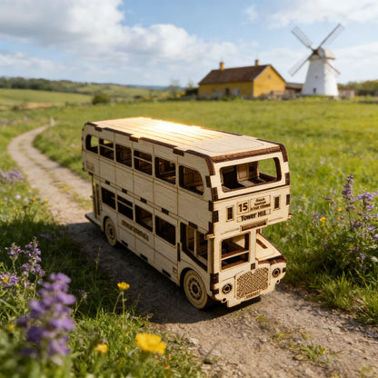 3D Wooden Bus Puzzle, DIY Model Kit, Handcrafted Gift, Home Decor, Birthday/Valentine's Day Gift