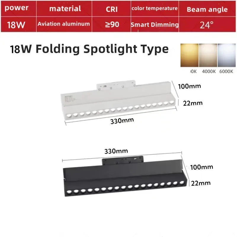 Magnetic Track LED Light Fixtures Flexible Ceiling Spotlight Rail Strip Magnet System For Indoor Modern Home Living Room Kitchen
