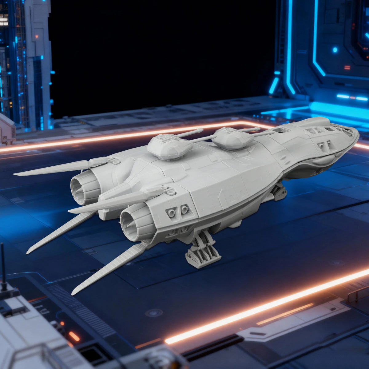 Sci-Fi Scout Ship Miniature – RPG Terrain Accessory for Space Exploration & Tabletop Roleplay, Collectible Gift for Gamers