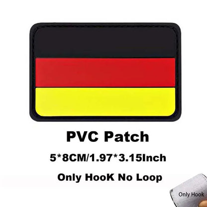 Russia,Poland,Germany,Italy,Spain,France Flags Emblem Military Backpack Badge,3D PVC Rubber Applique Tactical Patches with Hook