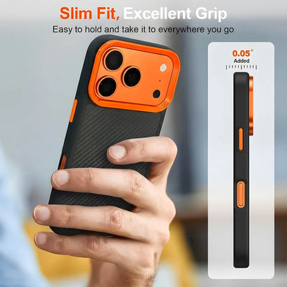 Official Carbon Fiber Phone Case For iPhone 17 18 Promax 12 13 14 15 16 17 Pro Max 16 Plus Silicone Shockproof Protector Cover