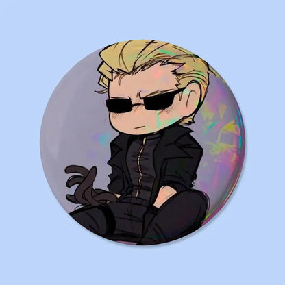 Albert Wesker Resident Evil Badges 25 32 44 58 75 Mm Round Cosplay Pin Bag Decor Fans Collect Friends Gifts Brooch Souvenir