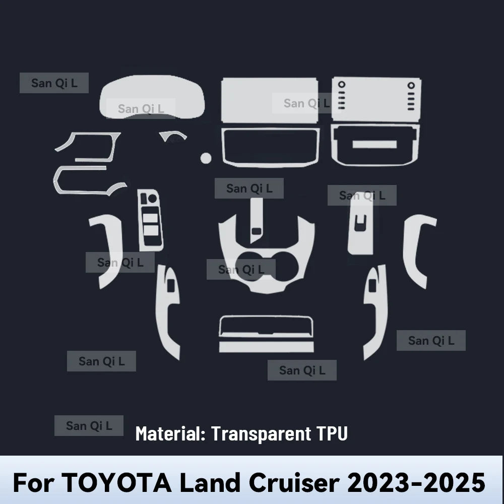 For TOYOTA Land Cruiser 2023-2025 TPU Car Navigation Screen Film Gearbox Protective Sticker Anti-scratch Interior Accessories