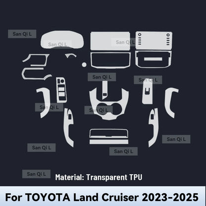For TOYOTA Land Cruiser 2023-2025 TPU Car Navigation Screen Film Gearbox Protective Sticker Anti-scratch Interior Accessories