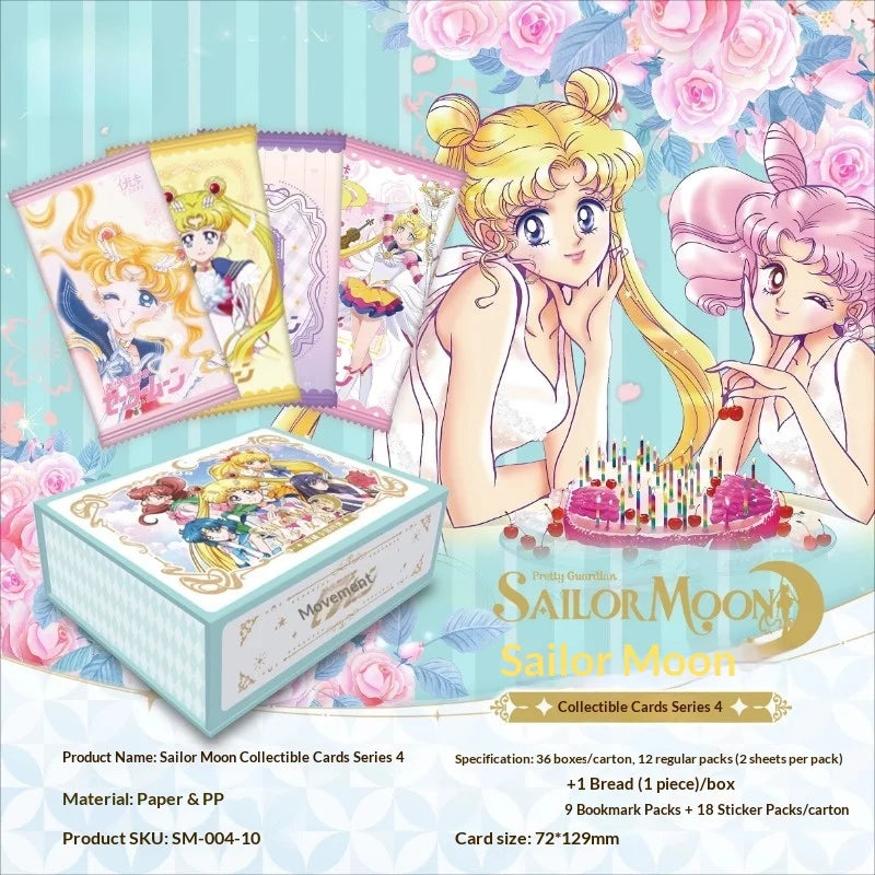 Genuine Sailor Moon 4th Series Collectible Cards Classic Mica Pendant Starlight Enamel Anime Cards for Anime Trading Card