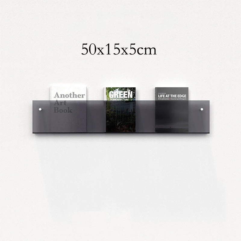 12 Color Acrylic Brochure Holder Wall Mount Magazine Rack Pamphlet Stand Floating Bookshelves Hang Display Literature Organizer