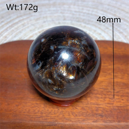 Natural Crystal Phlogopite Golden Flashy Mica Sphere Painting Gemstones Mineral Energy Reiki Home Decorations Gift
