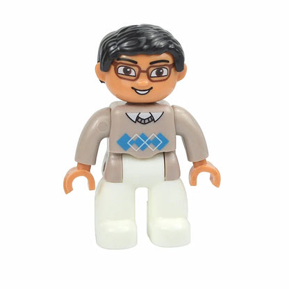 Figures Dolls Big Size Building Blocks Family Action Workers Doctor Police Farmer Compatible Large Bricks Duploes Kid Toys
